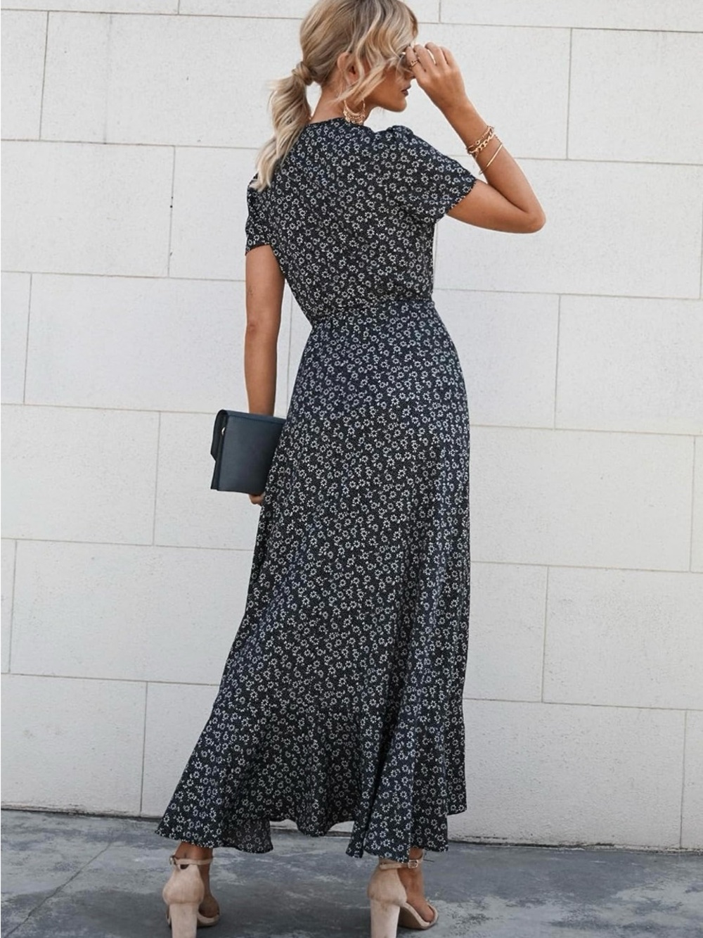 NWT Pretty Garden Women’s Boho Floral Wrap-Around Maxi Dress Size XL